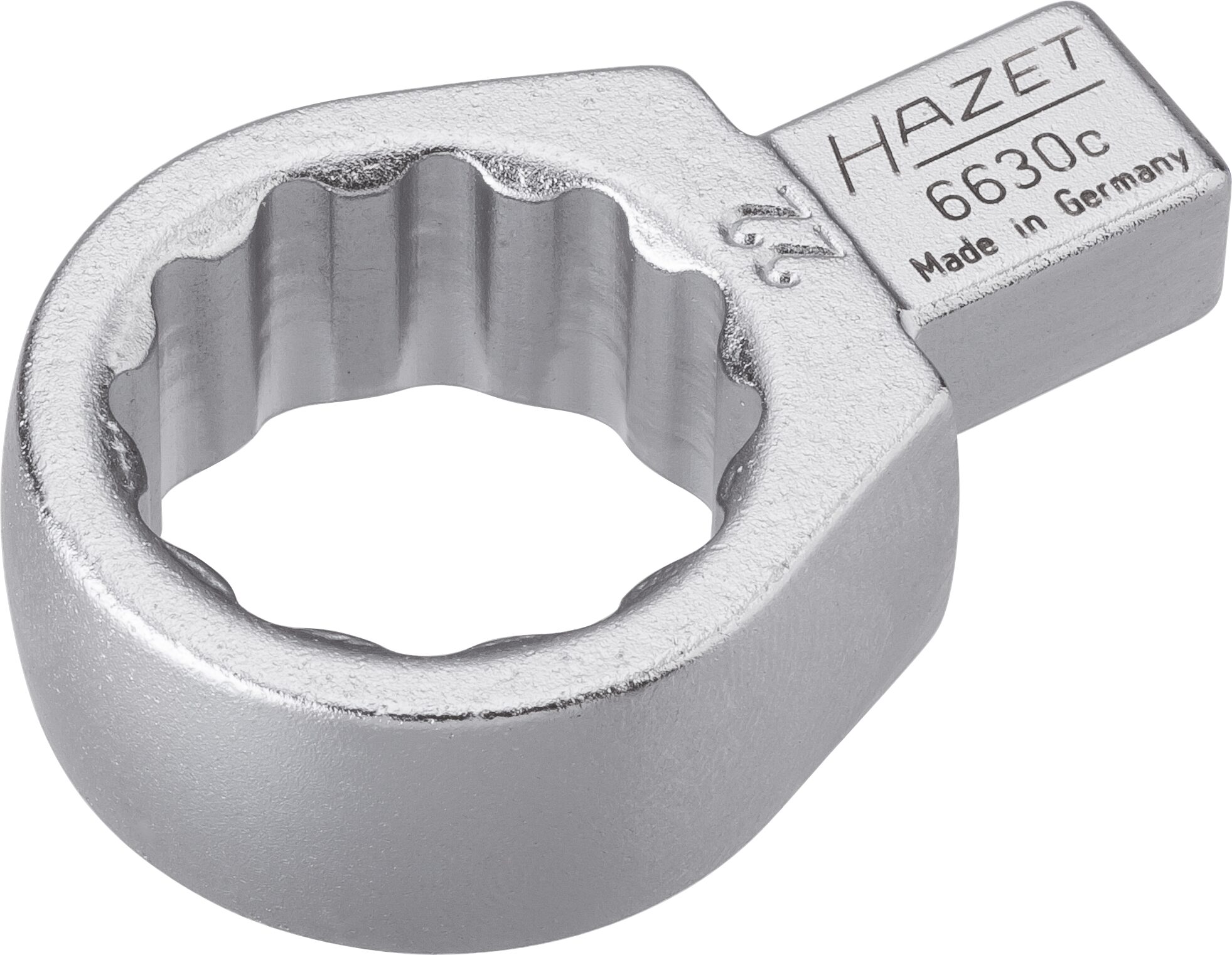 HAZET Einsteck-Ringschlüssel 6630C-22 · Einsteck-Vierkant 9 x 12 mm · Außen Doppel-Sechskant-Tractionsprofil · 22 mm
