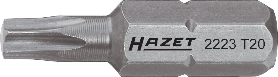 HAZET Bit 2223-T9 · Sechskant massiv 6,3 (1/4 Zoll) · Innen TORX® Profil · T9