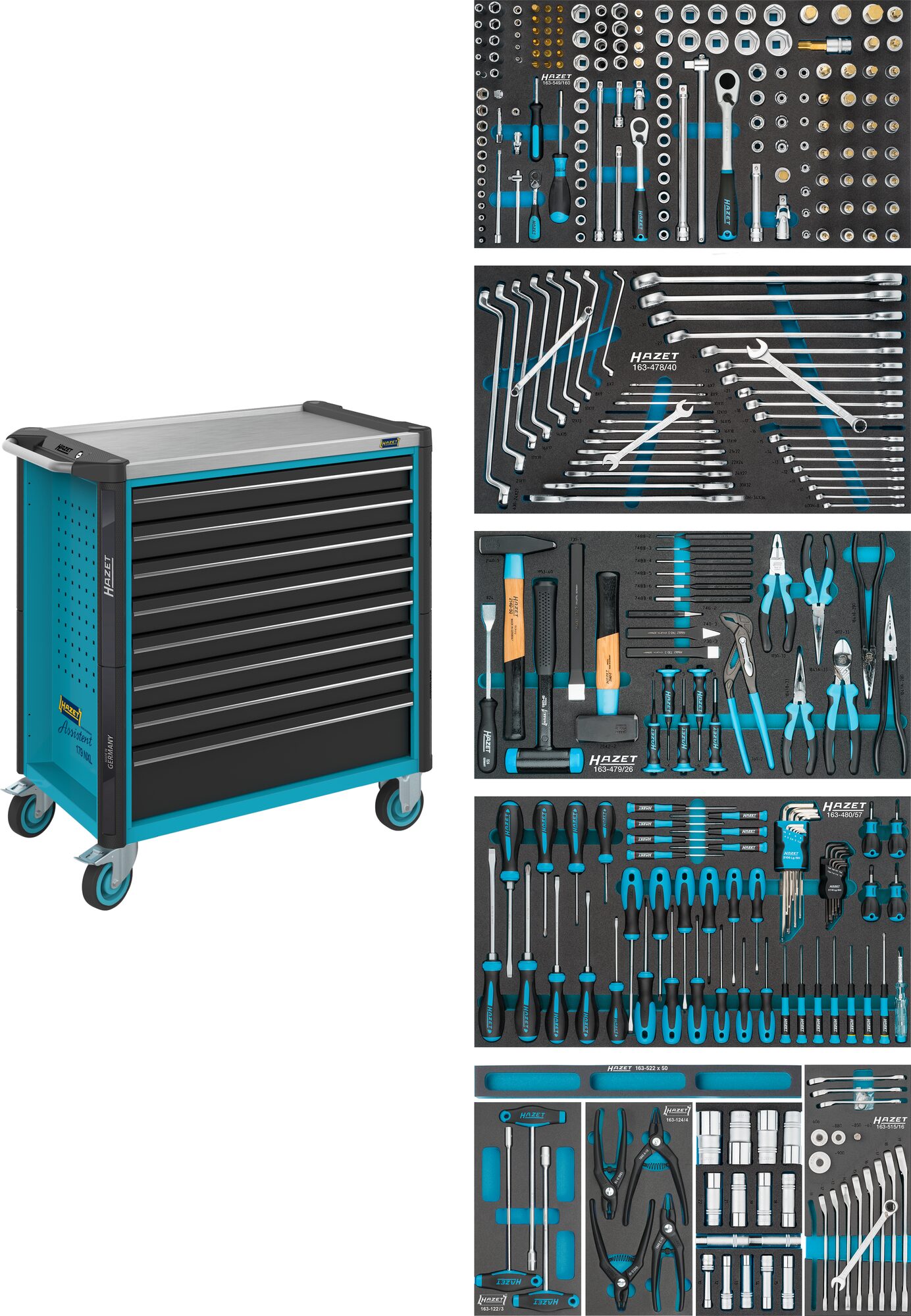 HAZET Werkstattwagen Assistent 179NXL-8/321 · Anzahl Werkzeuge: 321