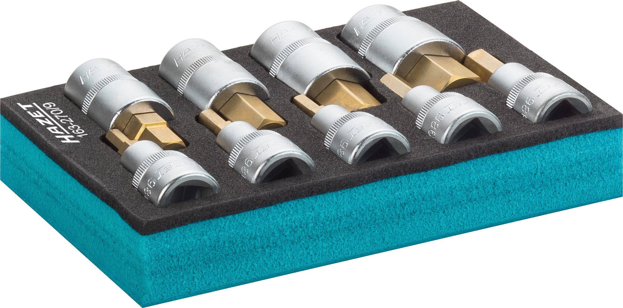 HAZET Schraubendreher-Steckschlüsseleinsatz Satz 163-270/9 · Vierkant hohl 12,5 mm (1/2 Zoll) · Innen Sechskant Profil · 5?–?19 · Anzahl Werkzeuge: 9 HAZET Schraubendreher-Steckschlüsseleinsatz Satz 163-270/9 · Vierkant hohl 12,5 mm (1/2 Zoll) · Innen Sechskant Profil · 5?–?19 · Anzahl Werkzeuge: 9