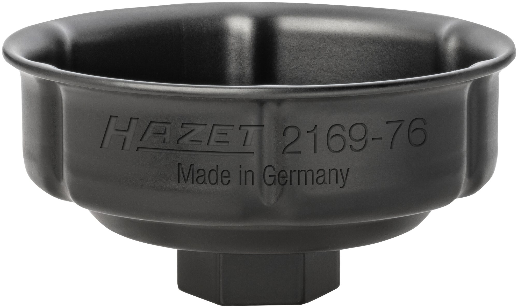 HAZET Ölfilter-Schlüssel 2169-76 · Vierkant hohl 12,5 mm (1/2 Zoll) · Rillenprofil · 85 mm