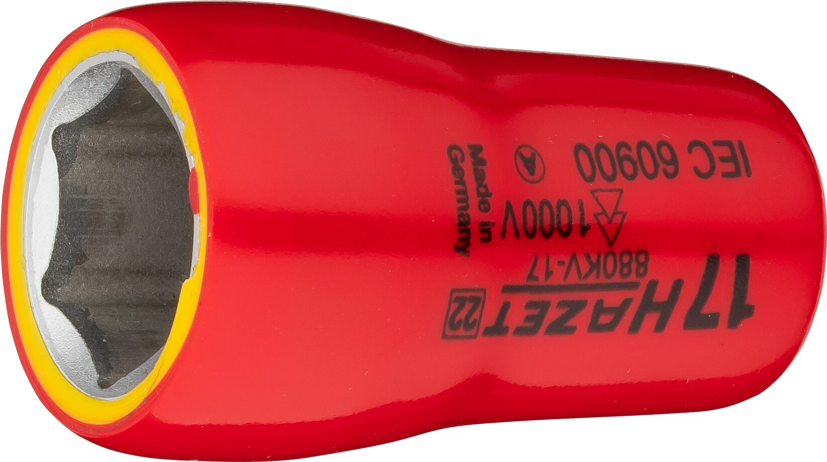 HAZET Steckschlüsseleinsatz · Sechskant 880KV-17 · Vierkant hohl 10 mm (3/8 Zoll) · Außen Sechskant-Tractionsprofil · 17 mm