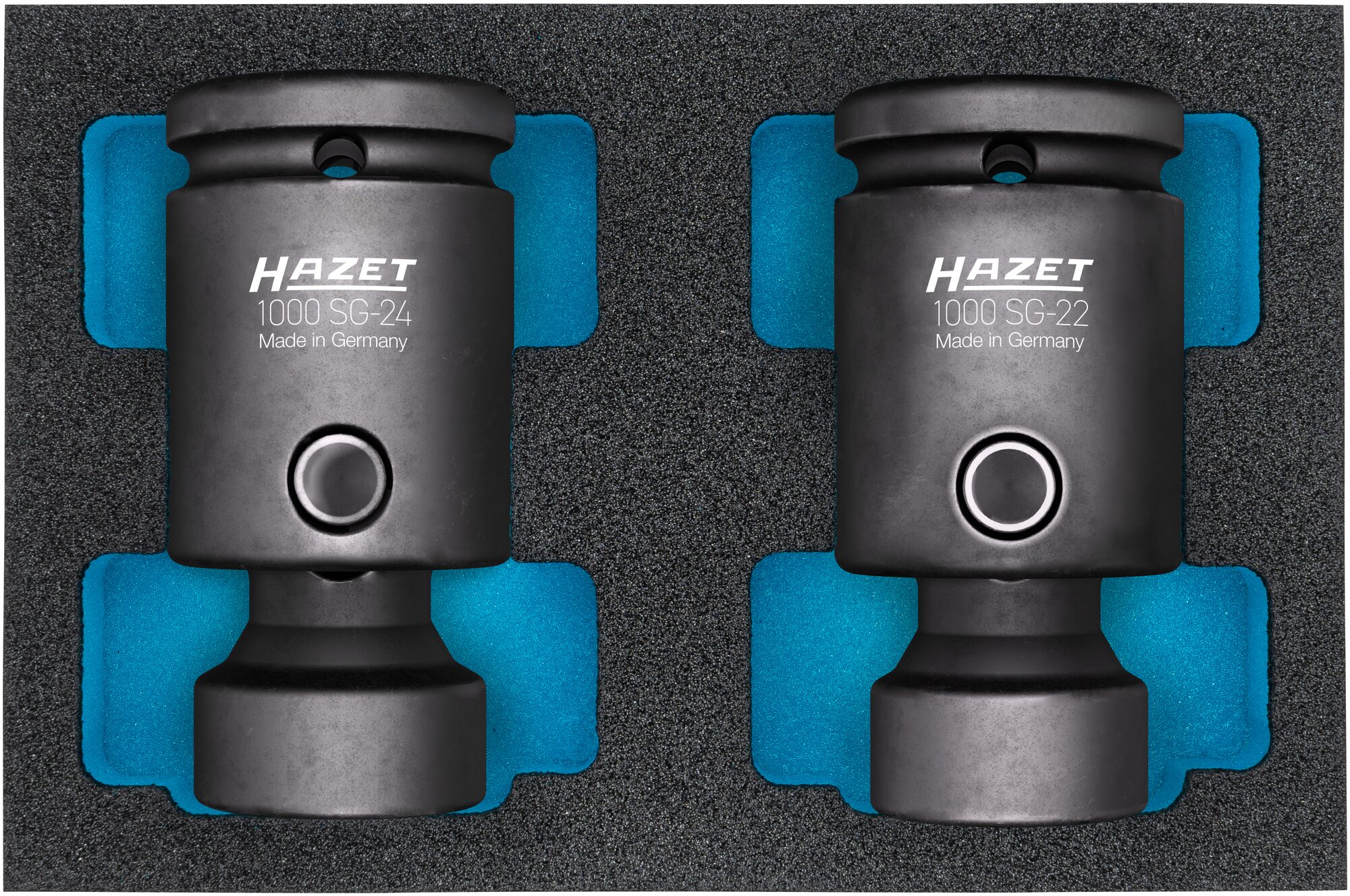 HAZET Schlag-, Maschinenschrauber Steckschlüssel Satz · Gelenk 1000SG-2224/2 · 3/4 Zoll (20 mm) Vierkant hohl · Außen Sechskant-Tractionsprofil · 2-teilig · 22 · 24