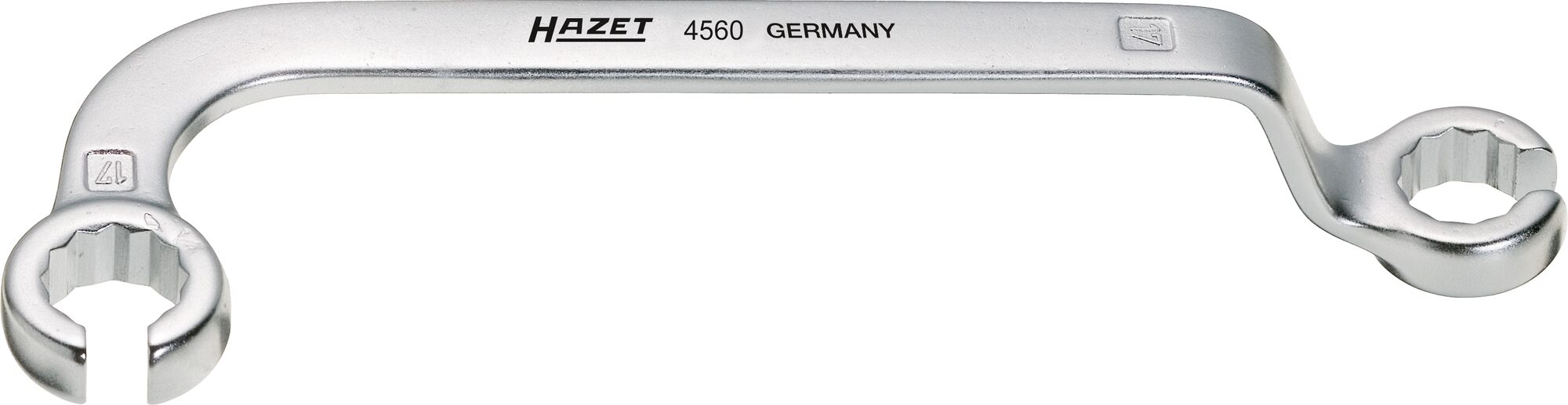 HAZET Einspritzleitungs-Schlüssel 4560 · Außen Doppel-Sechskant Profil · 17 x 17 mm