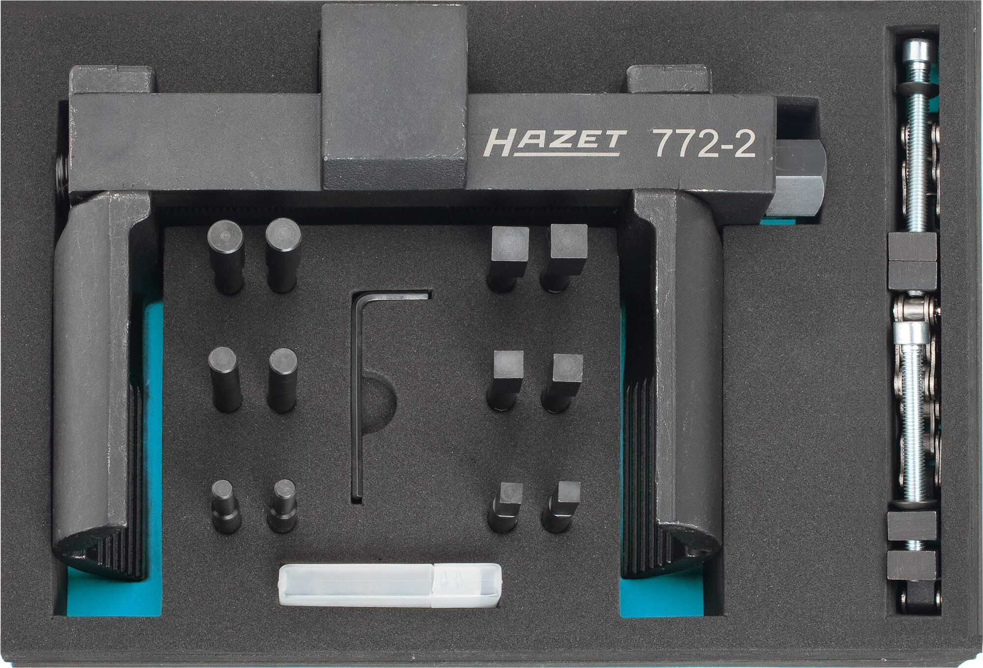 HAZET Universal Achs- und Nutmuttern-Schlüsseleinheit Werkzeug Satz 772-2/16 · Vierkant hohl 20 mm (3/4 Zoll) · Anzahl Werkzeuge: 16