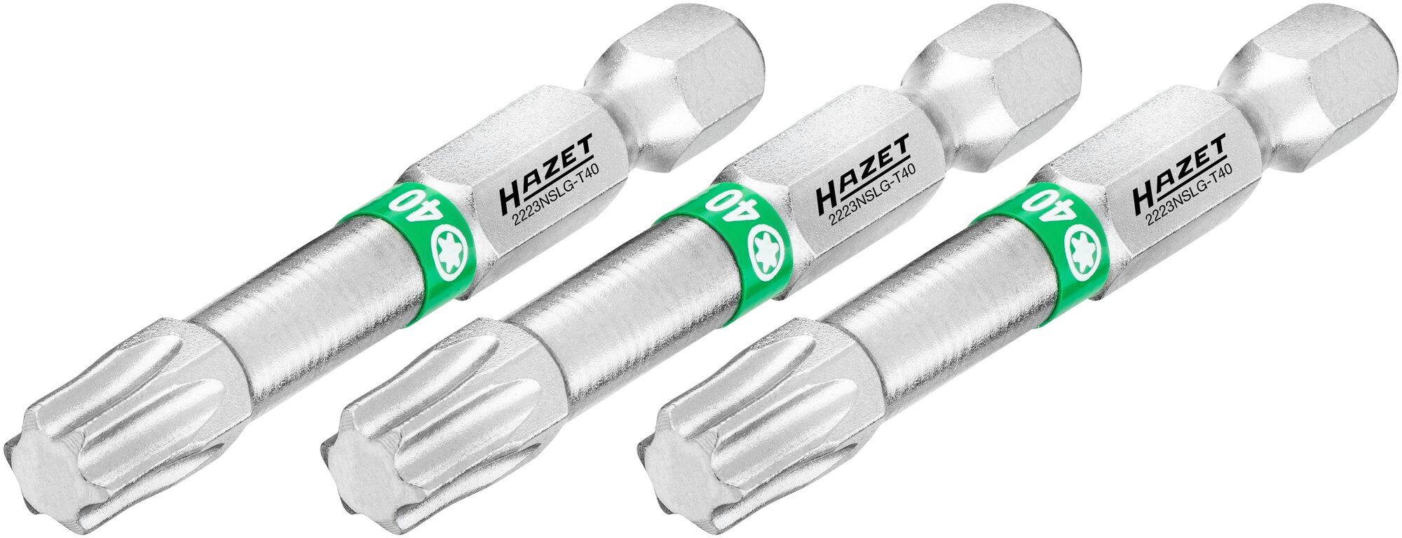 HAZET Bit 2223NSLG-T40/3 · Sechskant massiv 6,3 (1/4 Zoll) · Innen TORX® Profil · T40 · Anzahl Werkzeuge: 3