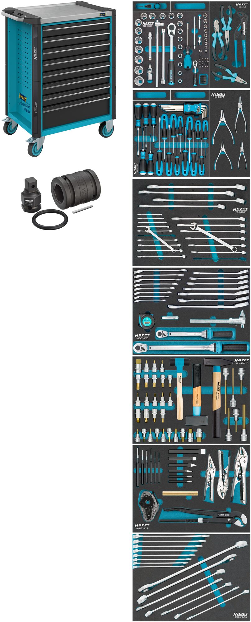 HAZET Werkstattwagen Assistent 179NX-8/206 · Werkzeuge: 206