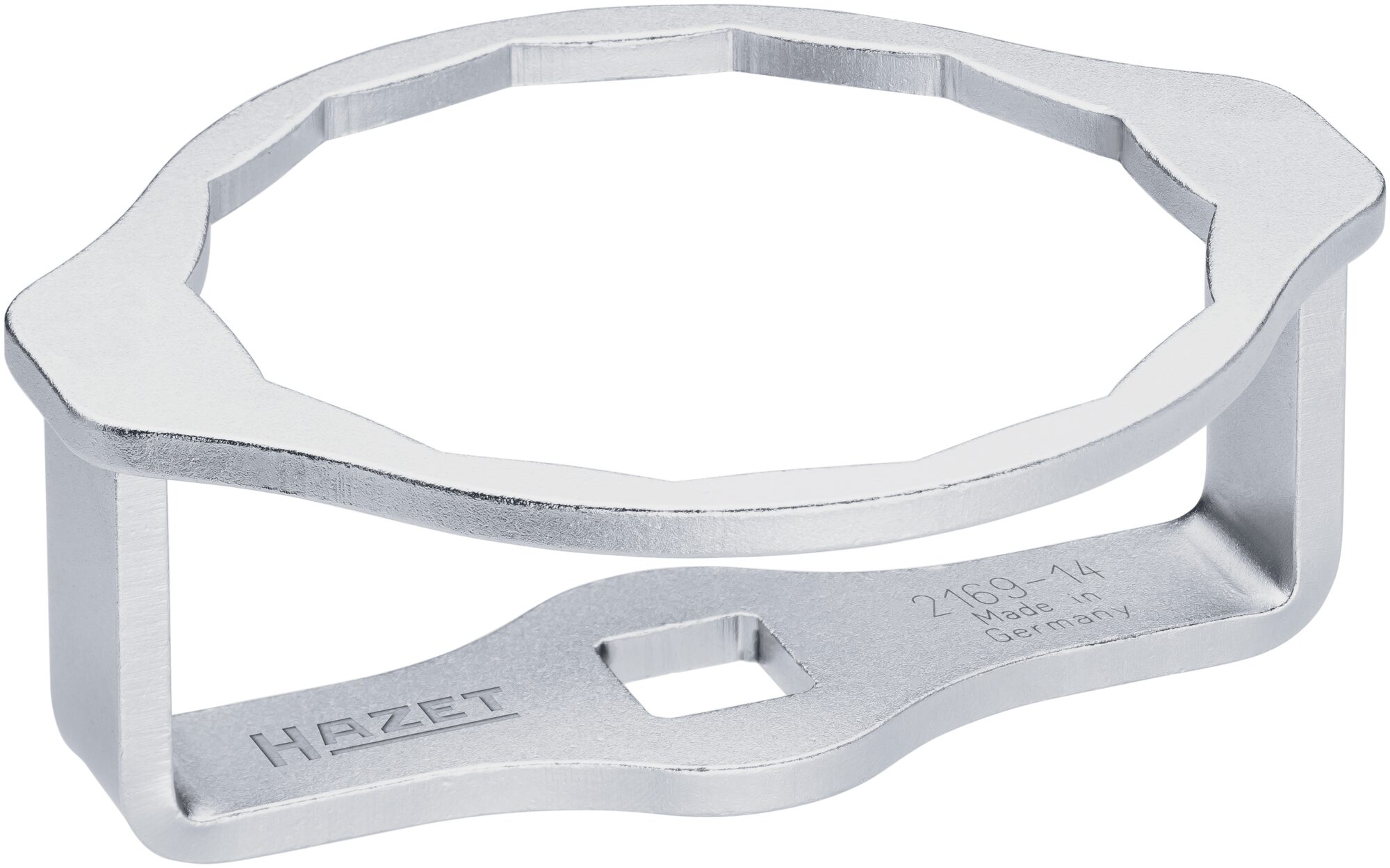 HAZET Ölfilter-Schlüssel 2169-14 · Vierkant hohl 12,5 mm (1/2 Zoll) · Außen-14-kant Profil · 103 mm