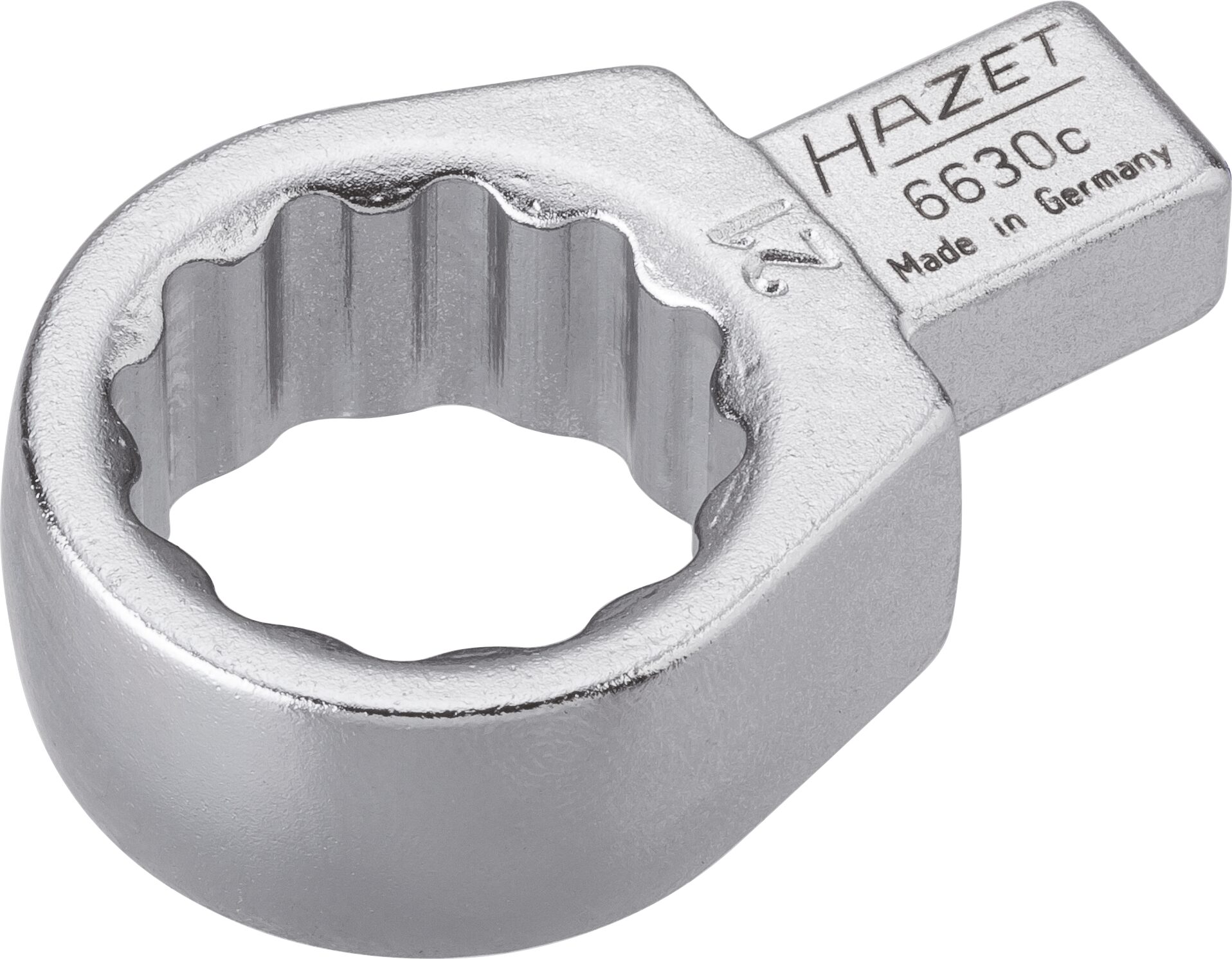HAZET Einsteck-Ringschlüssel 6630C-21 · Einsteck-Vierkant 9 x 12 mm · Außen Doppel-Sechskant-Tractionsprofil · 21 mm