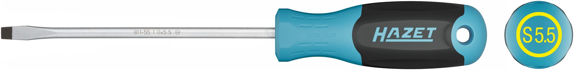HAZET Schraubendreher 811-55 · Schlitz Profil · SW 1 x 5,5 mm