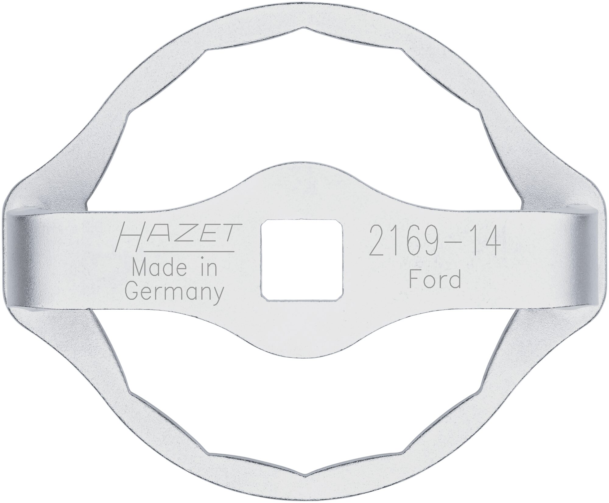 HAZET Ölfilter-Schlüssel 2169-14 · Vierkant hohl 12,5 mm (1/2 Zoll) · Außen-14-kant Profil · 103 mm