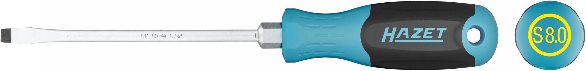 HAZET Schraubendreher 811-80 · Schlitz Profil · SW 1,2 x 8 mm