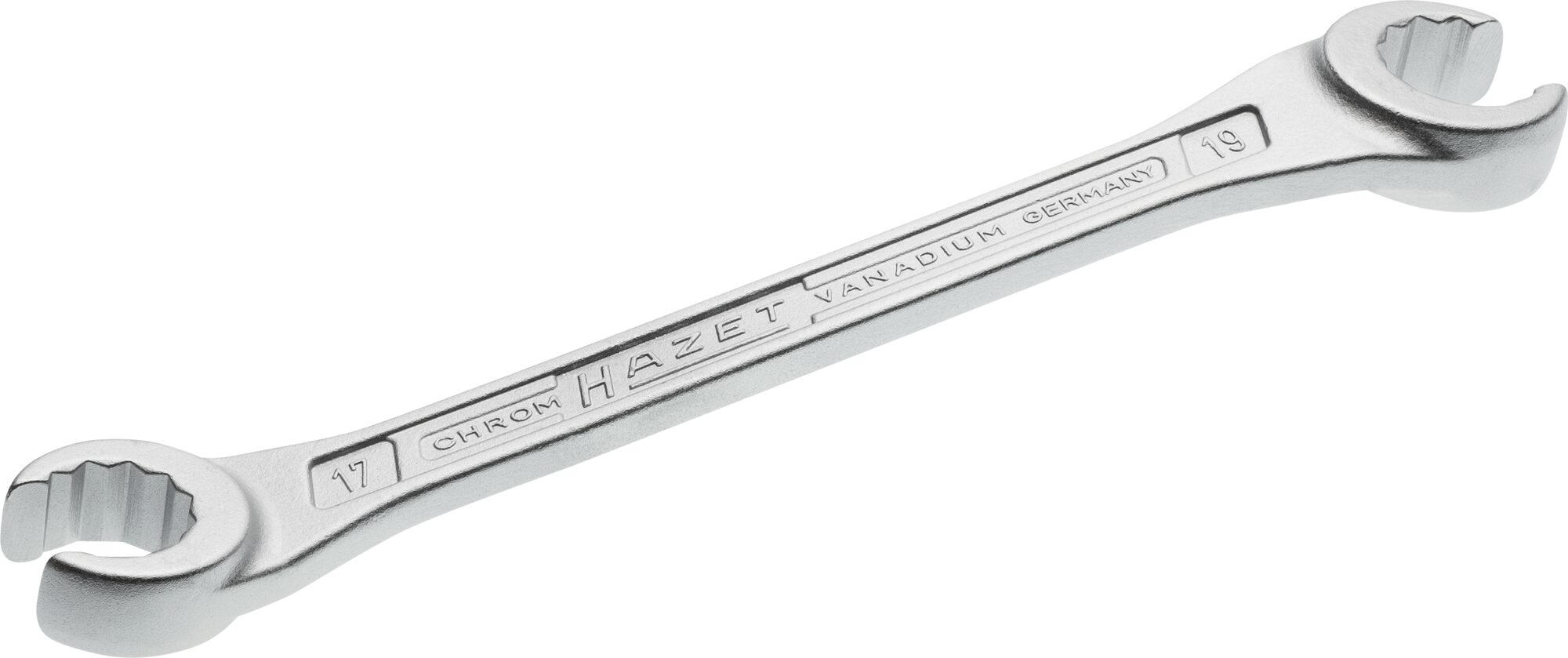 HAZET Doppel-Ringschlüssel · offen 612-17X19 · Außen Doppel-Sechskant Profil · 17 x 19 mm