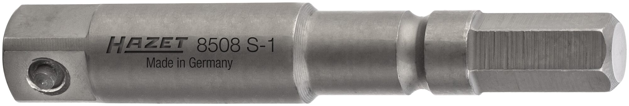 HAZET Schlag-, Maschinenschrauber Adapter 8508S-1 · Sechskant massiv ISO 1173-A 5,5 · Vierkant massiv 6,3 mm (1/4 Zoll)