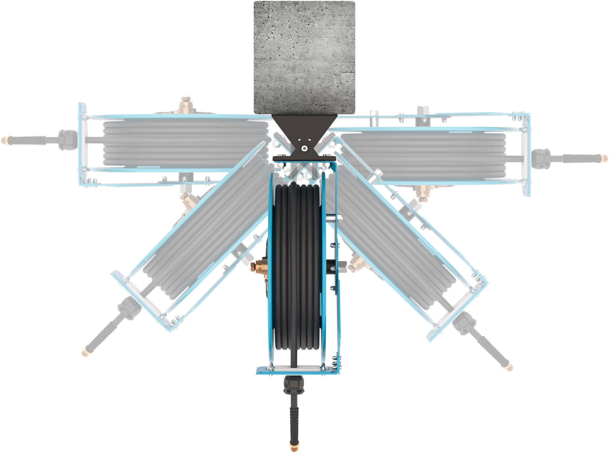 HAZET Schlauchaufroller · offen 9040OS-10 · 400 mm x 186 mm x 426 mm