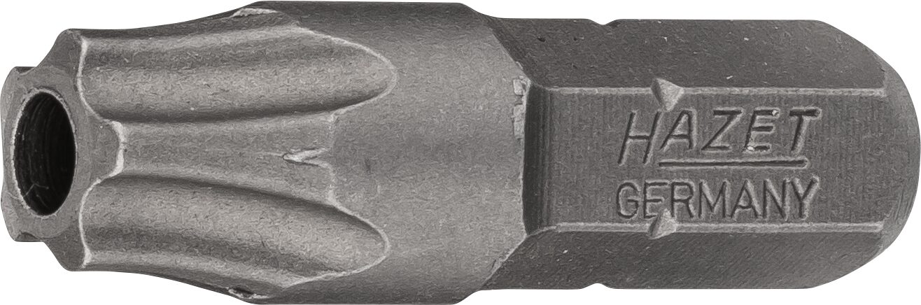 HAZET 5-Stern Bit 2225-40H · Sechskant massiv 6,3 (1/4 Zoll) · Innen 5-Stern Profil mit Zapfen · 40H