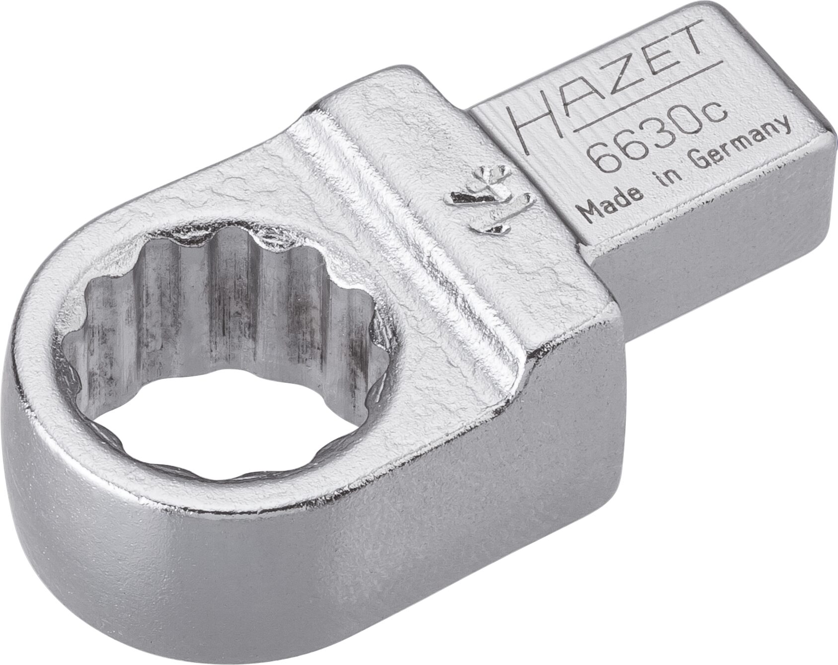 HAZET Einsteck-Ringschlüssel 6630C-14 · Einsteck-Vierkant 9 x 12 mm · Außen Doppel-Sechskant-Tractionsprofil · 14 mm
