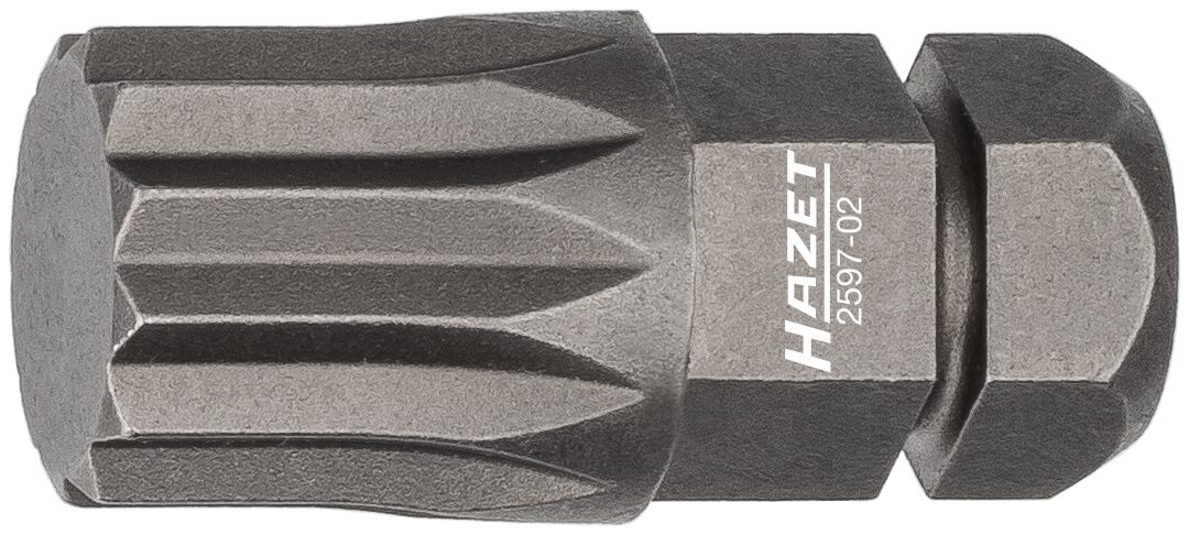 HAZET Bit 2597-02 · Sechskant massiv 8 (5/16 Zoll) · Innen Vielzahn Profil XZN · M10