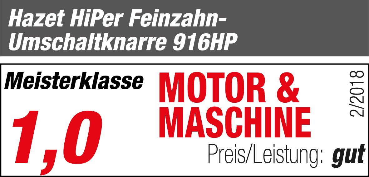 HAZET HiPer Feinzahn-Umschaltknarre 916HP · Vierkant massiv 12,5 mm (1/2 Zoll)