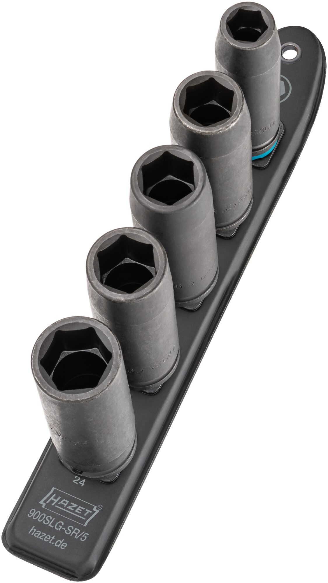 HAZET SmartRail · Flexible Kunststoff-Steckleiste 900SLG-SR/5 · Vierkant hohl 12,5 mm (1/2 Zoll) · Außen Sechskant-Tractionsprofil · 13 · 17 · 19 · 22 · 24 · Anzahl Werkzeuge: 5