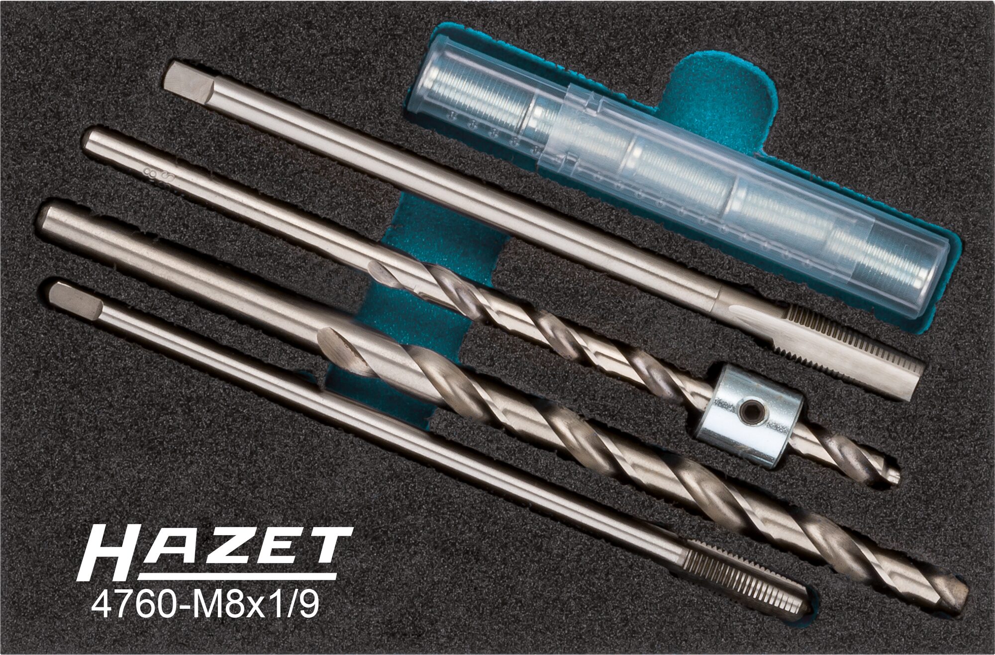 HAZET Glühkerzen Reparatur Satz 4760-M8X1/9 · Anzahl Werkzeuge: 9