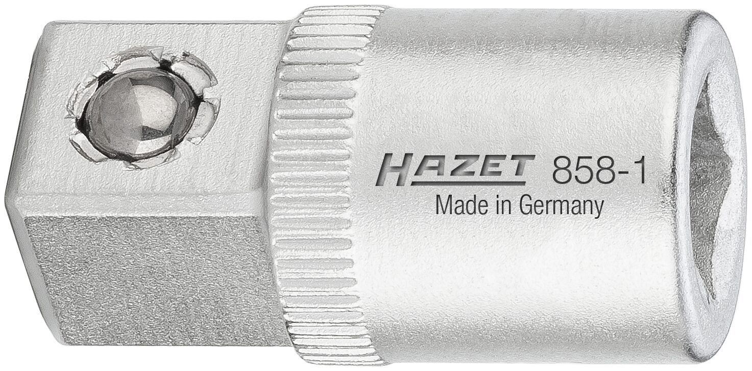 HAZET Vergrößerungsstück 858-1 · Vierkant hohl 6,3 mm (1/4 Zoll) · Vierkant massiv 10 mm (3/8 Zoll)