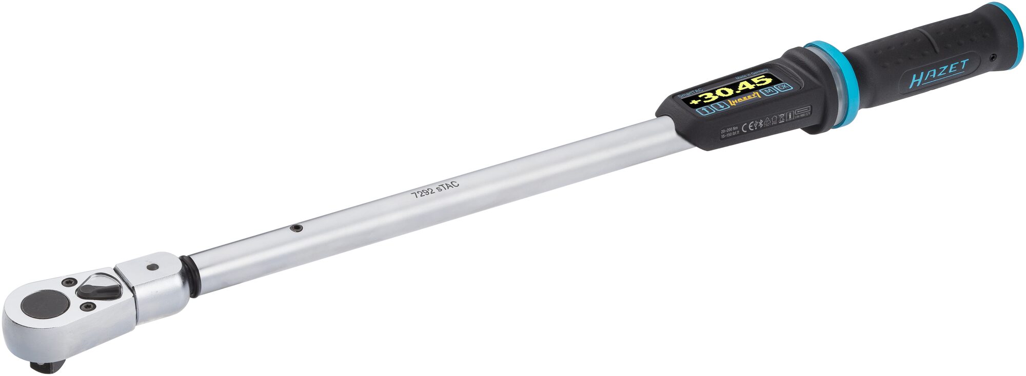 HAZET Elektronischer Drehmoment- / Drehwinkel-Schlüssel 7292-5STAC · Nm min-max: 20?–?200 Nm · lbf min-max: 15?–?150 lbf.ft · Toleranz: 1% · Einsteck-Vierkant 14 x 18 mm, Vierkant massiv 12,5 mm (1/2 Zoll) HAZET Elektronischer Drehmoment- / Drehwinkel-Schlüssel 7292-5STAC · Nm min-max: 20?–?200 Nm · lbf min-max: 15?–?150 lbf.ft · Toleranz: 1% · Einsteck-Vierkant 14 x 18 mm, Vierkant massiv 12,5 mm (1/2 Zoll)