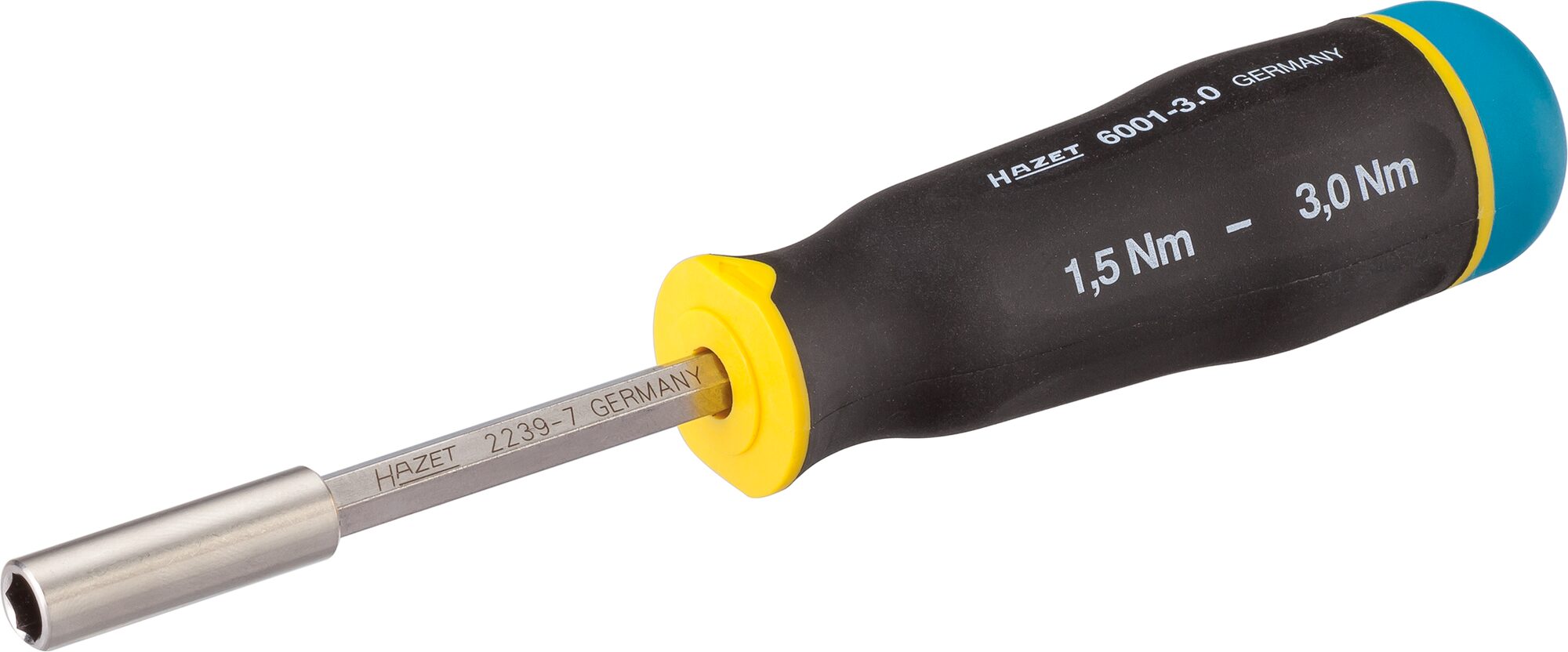 HAZET Drehmomentschraubendreher 6001-3.0/3 · Drehmomentbereich min-max: 1.5–3 Nm · Genauigkeit: 6% · 1/4 Zoll (6,3 mm) Sechskant hohl · 3-teilig