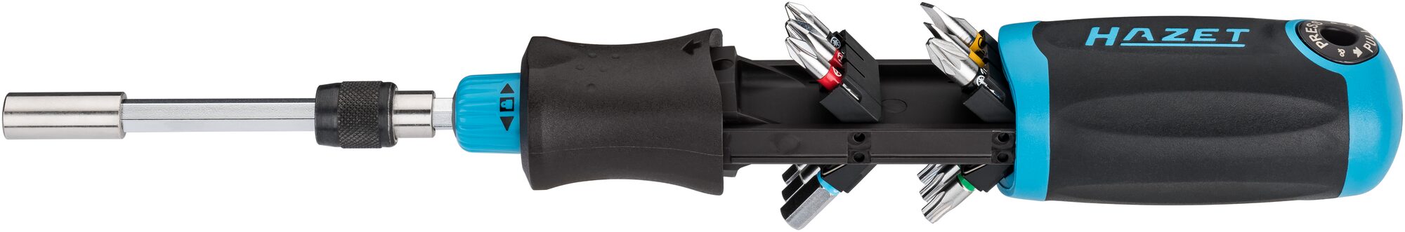 HAZET Bit Ratschen-Schraubendreher 810R-3 · Schlitz Profil, Kreuzschlitz Profil PH, Pozidriv Profil PZ, Innen TORX® Profil, Innen Sechskant Profil, 1/4 Zoll (6,3 mm) Sechskant hohl · 0,5x4 · 1,2x6,5 · PH1 · PH2 · PZ1 · PZ2 · 4 · 5 · 6 · T15 · T20 · T25