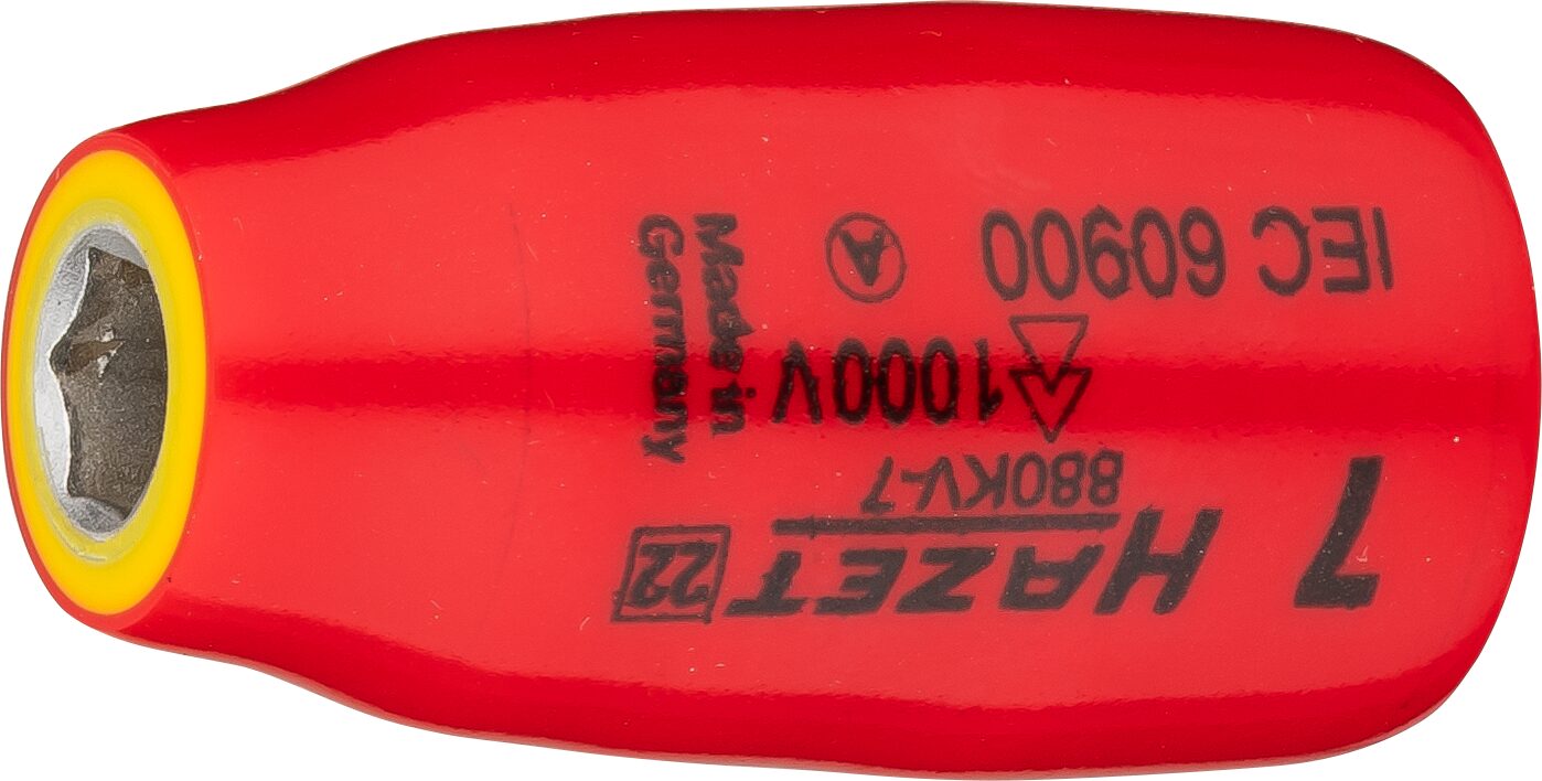HAZET Steckschlüsseleinsatz · Sechskant 880KV-7 · Vierkant hohl 10 mm (3/8 Zoll) · Außen Sechskant-Tractionsprofil · 7 mm
