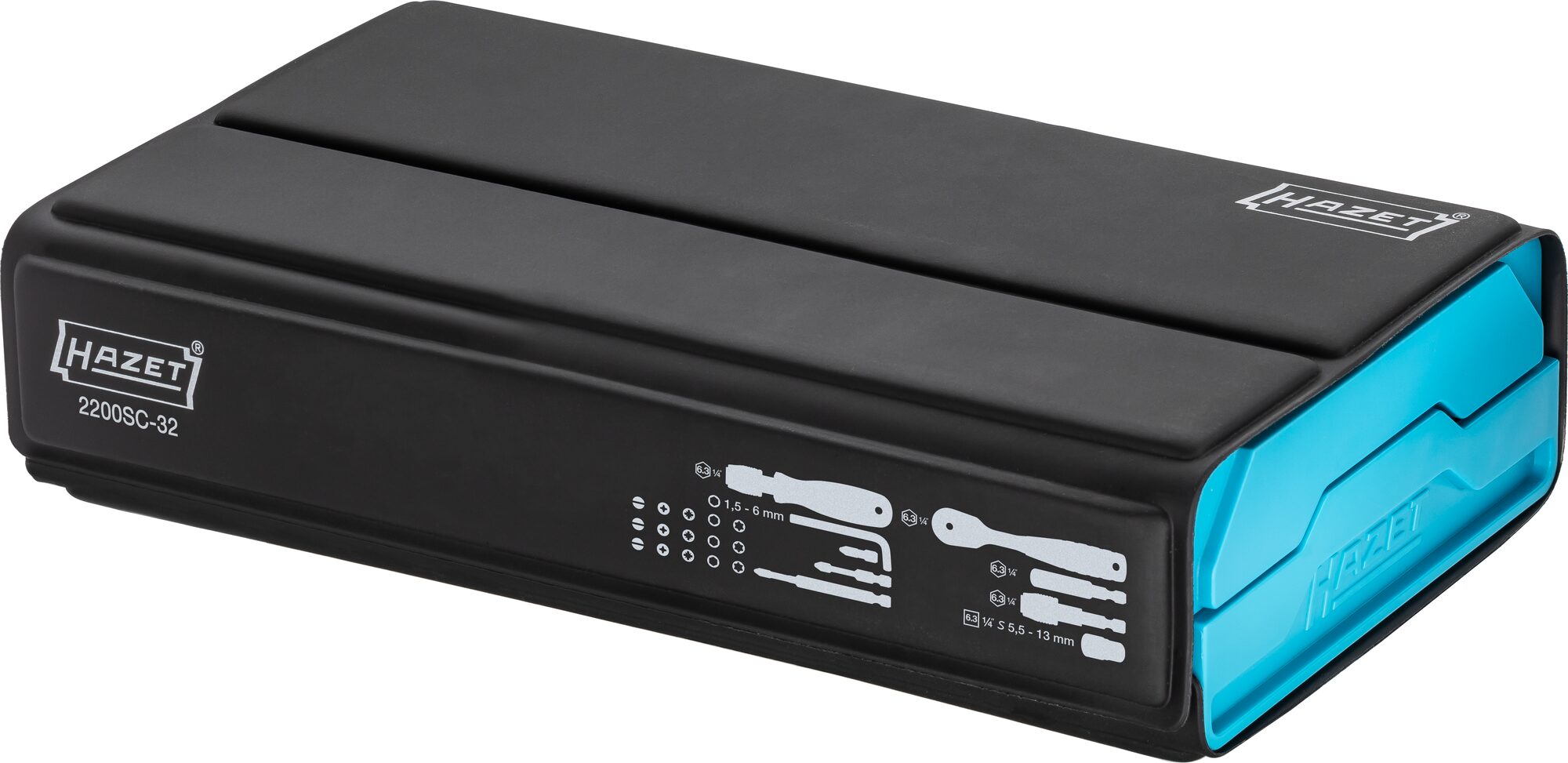 HAZET SmartCase Bit Satz 2200SC-32 · Sechskant massiv 6,3 (1/4 Zoll), Vierkant hohl 6,3 mm (1/4 Zoll) · Anzahl Werkzeuge: 59