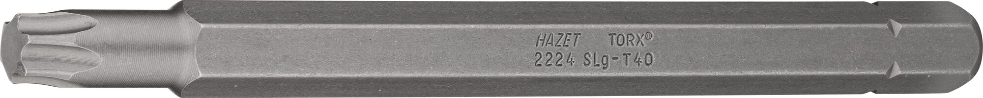 HAZET Bit 2224SLG-T40 · Sechskant massiv 8 (5/16 Zoll) · Innen TORX® Profil · T40